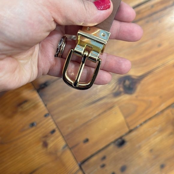 Armani Exchange brown and blue reversible belt with gold hardware belt - Picture 2 of 6